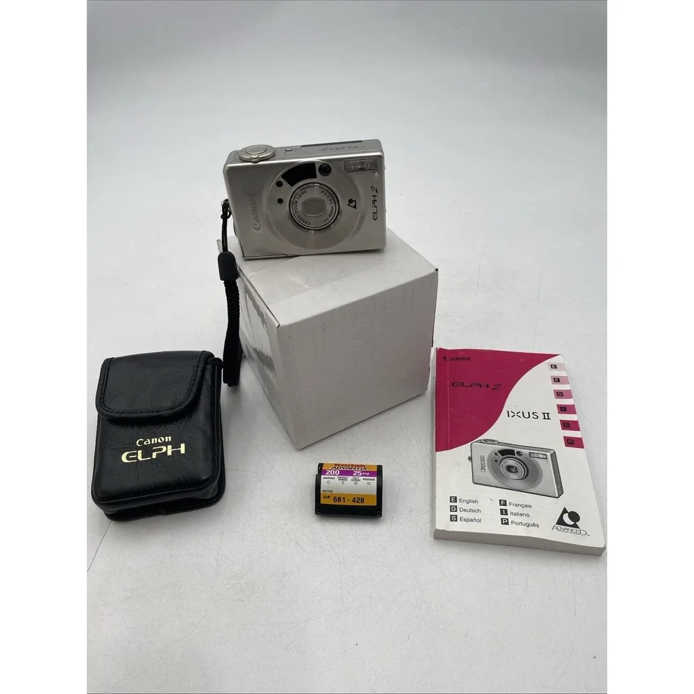 Canon ELPH 2 Digital Advantix Film Camera+New CR2 Battery+Manual+Case-TESTED